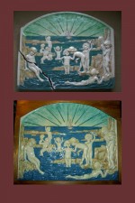 Arts and Crafts Della Robbia wall plaque